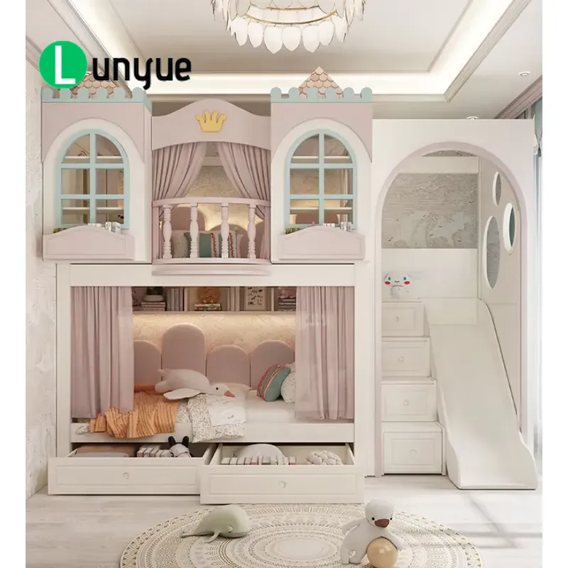 Bunk Bed With Stairs And Slide - Wygodne, designerskie łóżko piętrowe w kształcie