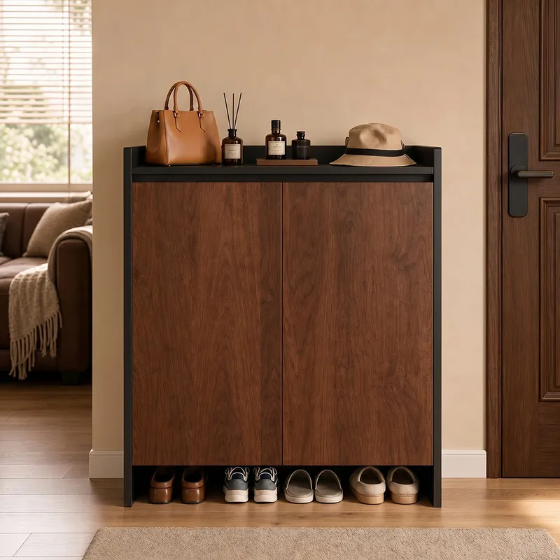 Shoe Rack Cabinet Narrow Entryway - Wzorzysta, wąska szafka na buty w