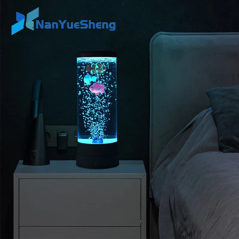 Floating Nightstand With Led Light - Lampa LED Fish Ambient Night Light