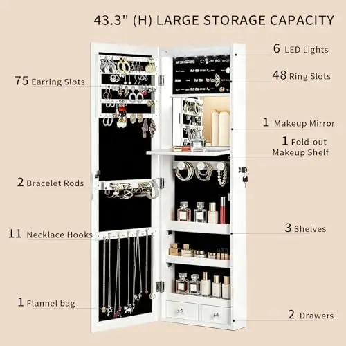 z pełnym lusterkiem, 6 automat – Full Length Mirror Jewelry Armoire recenzja i cena