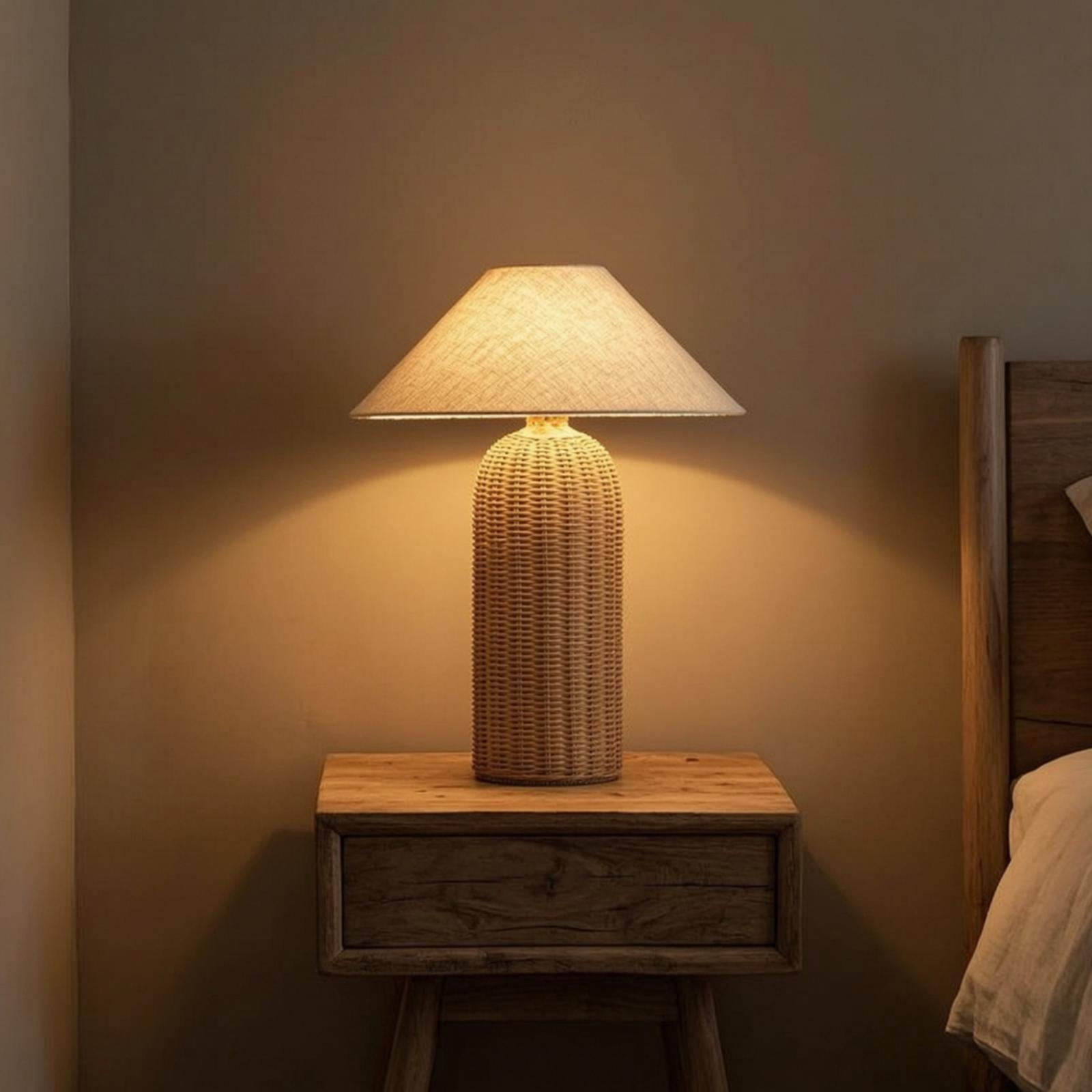 Lampka nocna z rattanową podst – Bedroom Furniture recenzja i cena
