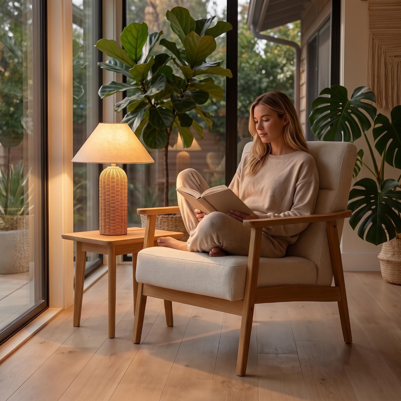 Lampka nocna z rattanową podst – Bedroom Furniture recenzja i cena