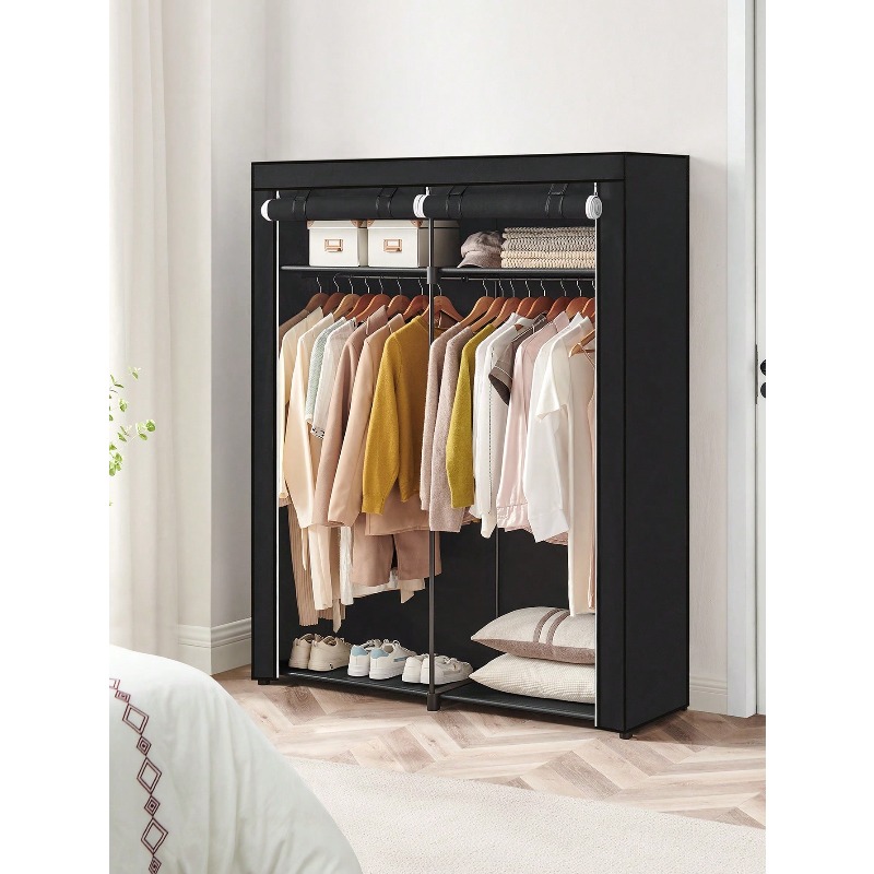 Czarna szafa, przenośna szafa  – Wardrobe Closet Portable Fabric Cover recenzja i cena