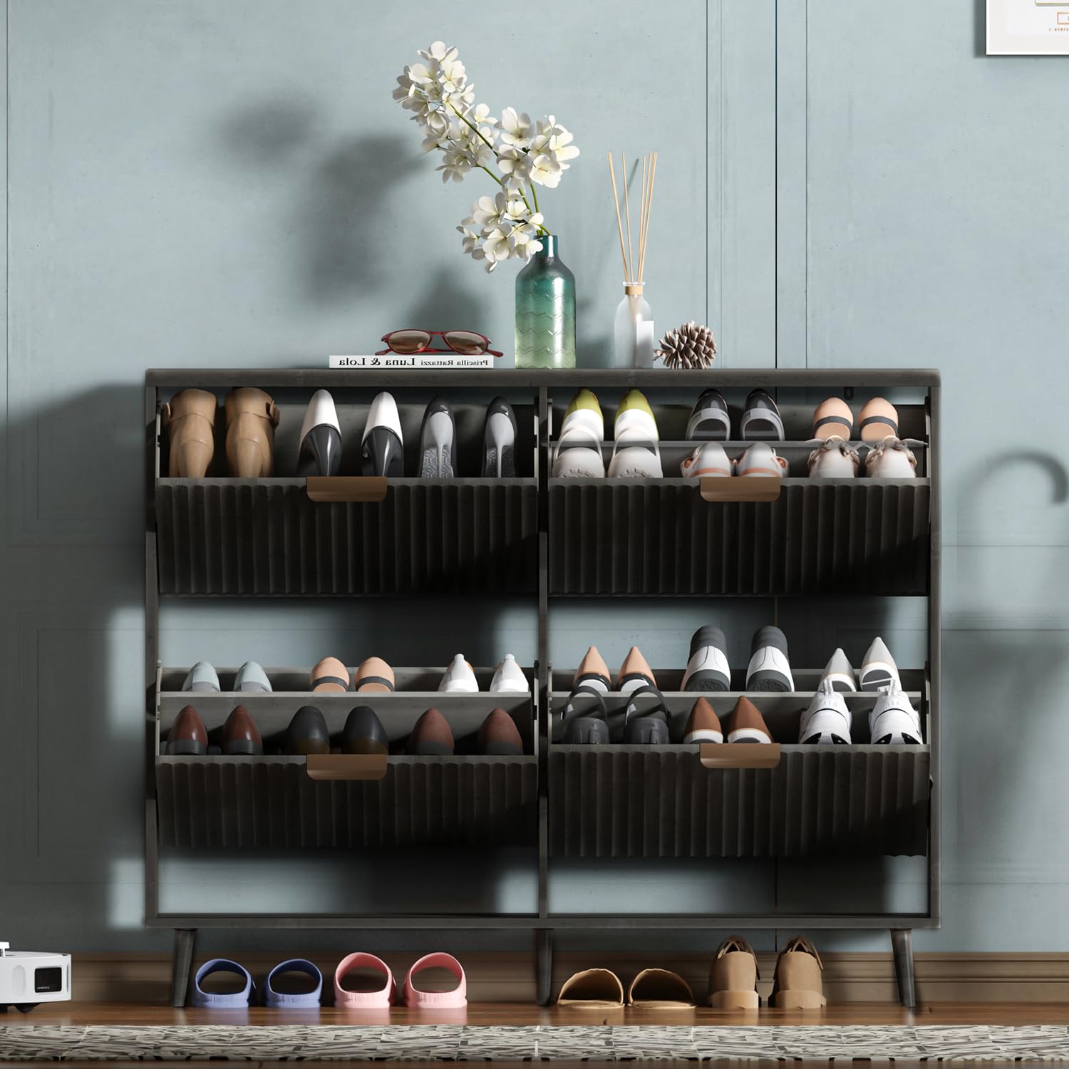 Szafka na buty, nowoczesny, wo – Shoe Rack Cabinet Narrow Entryway recenzja i cena