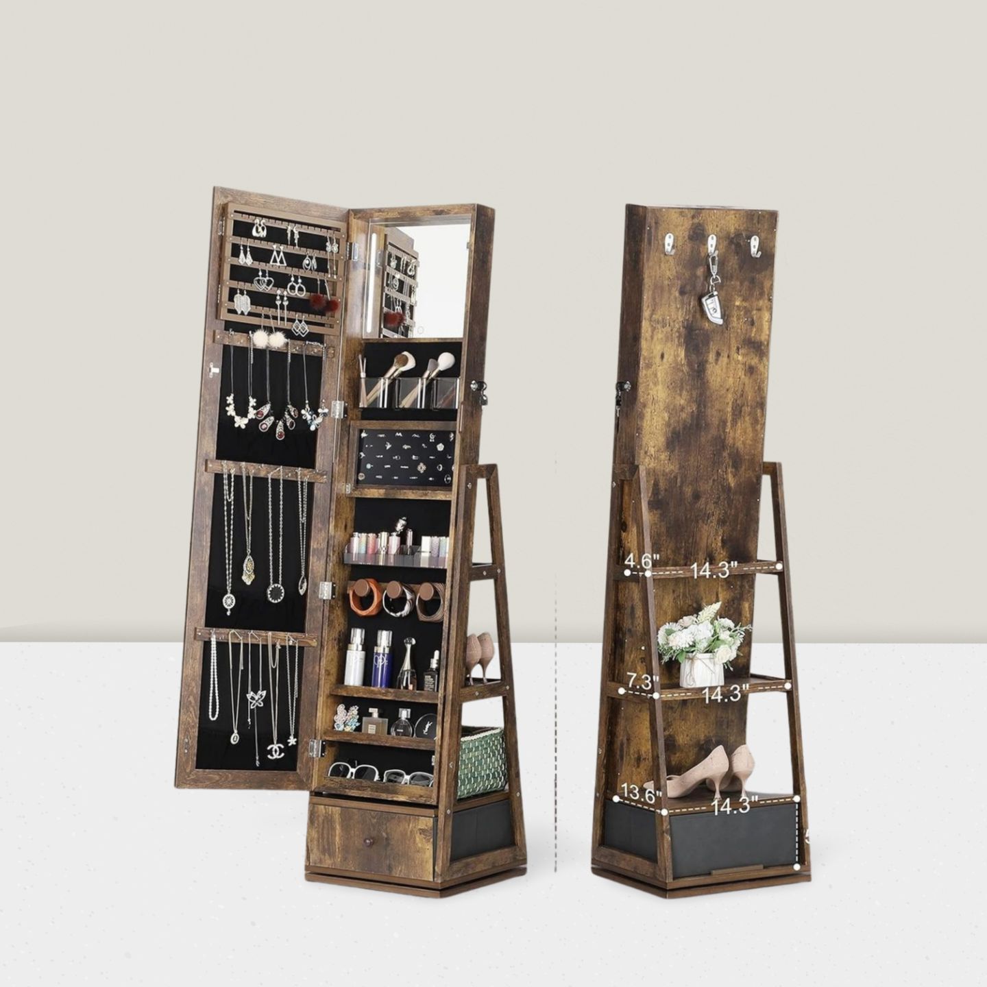 Lustro na całej długości do ga – Full Length Mirror Jewelry Armoire recenzja i cena