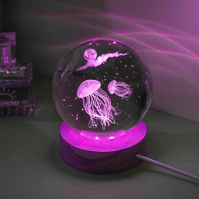 3D Jellyfish Grawerowana laser – Floating Nightstand With Led Light recenzja i cena