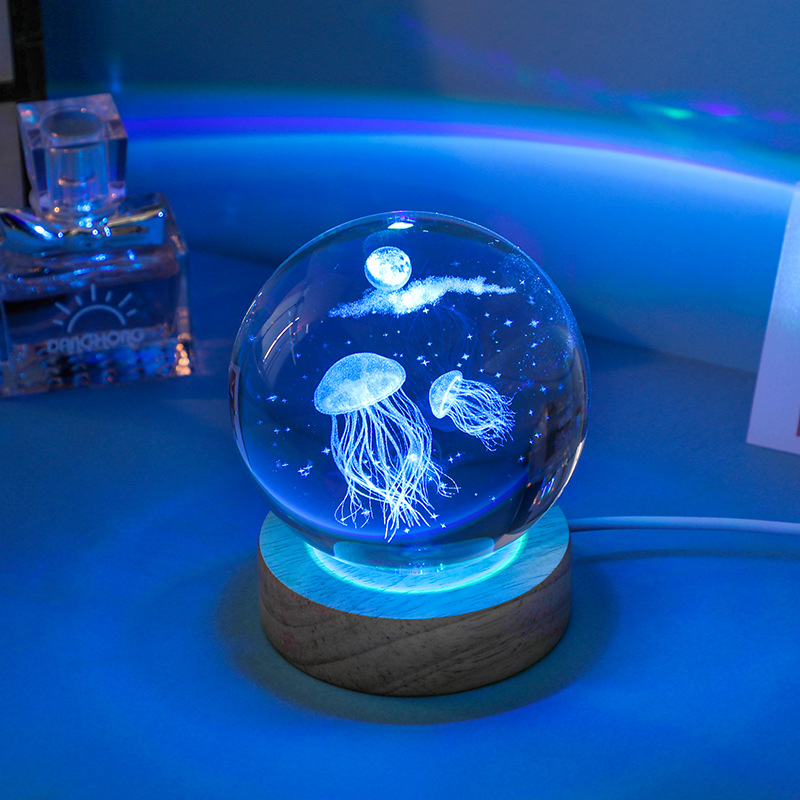 3D Jellyfish Grawerowana laser – Floating Nightstand With Led Light recenzja i cena