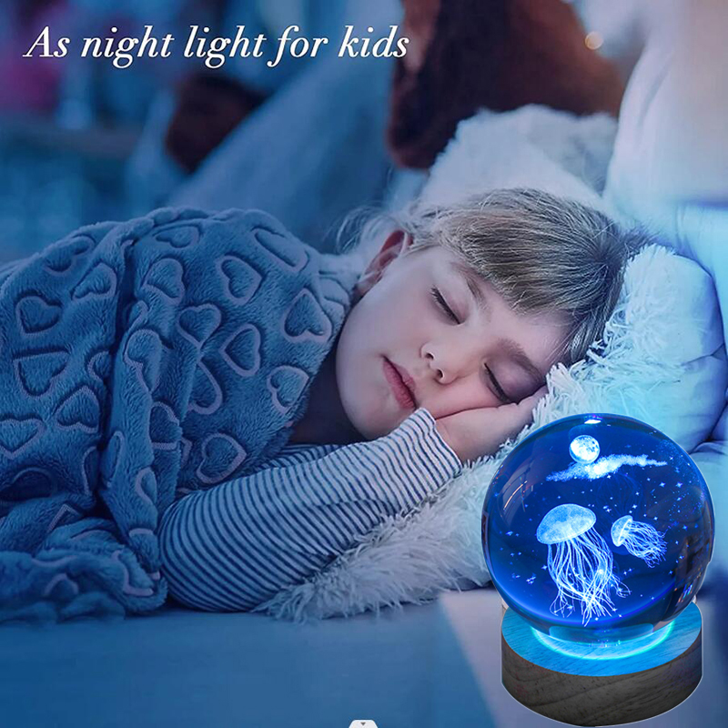 3D Jellyfish Grawerowana laser – Floating Nightstand With Led Light recenzja i cena
