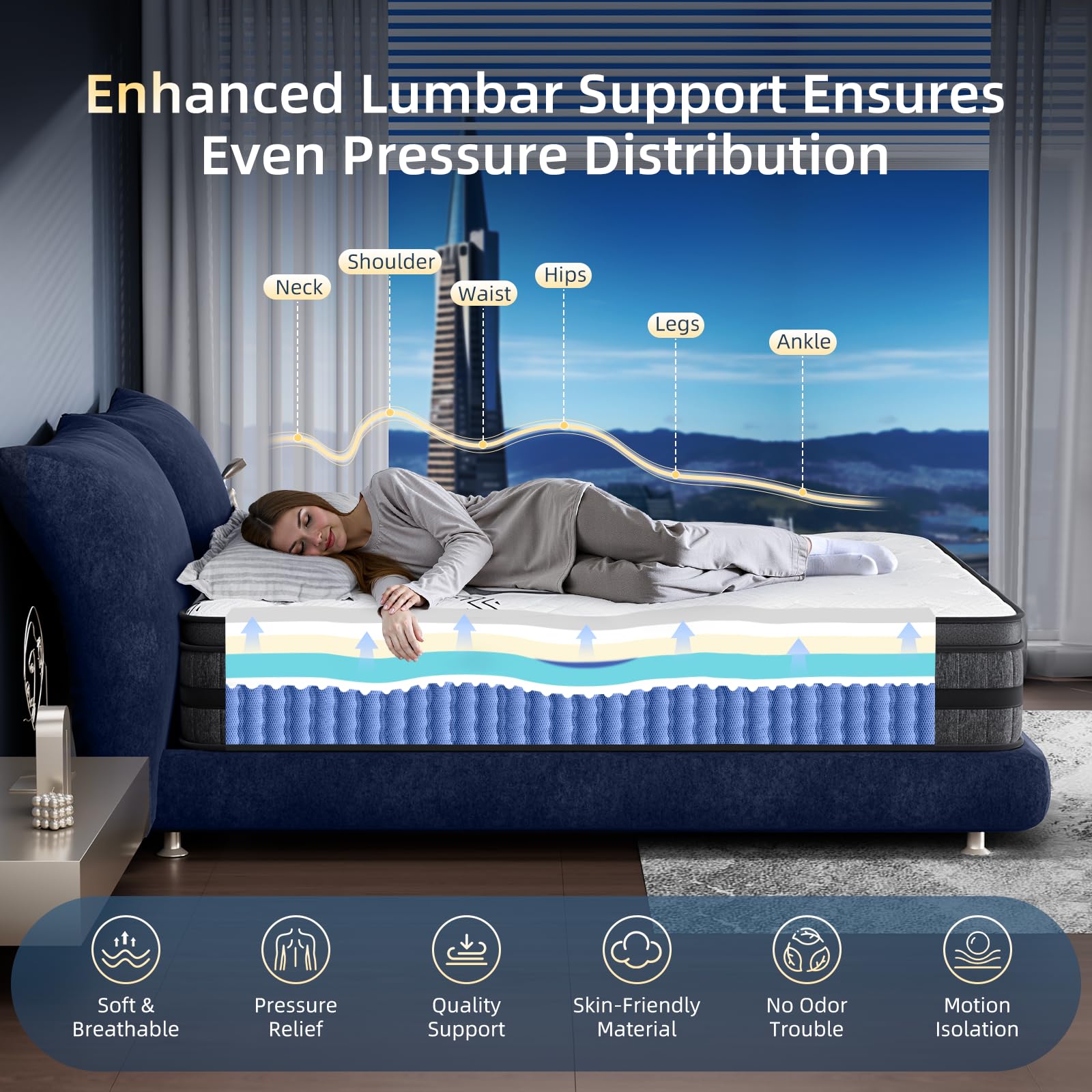 Materac Queen 12 cali, hybrydo – Memory Foam Mattress In A Box Queen recenzja i cena