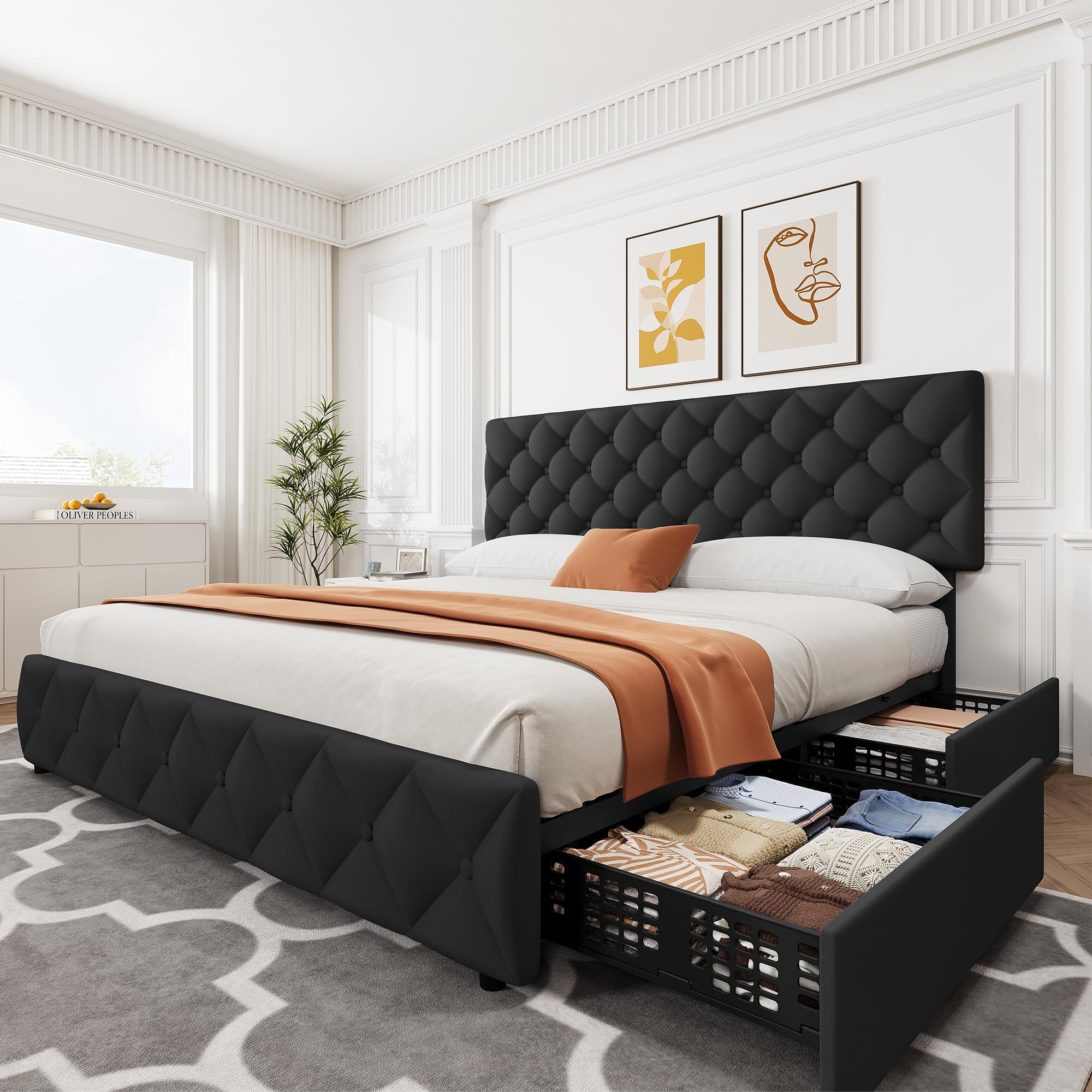 Rama łóżka w rozmiarze king si – King Size Bed Frame With Storage Drawers recenzja i cena