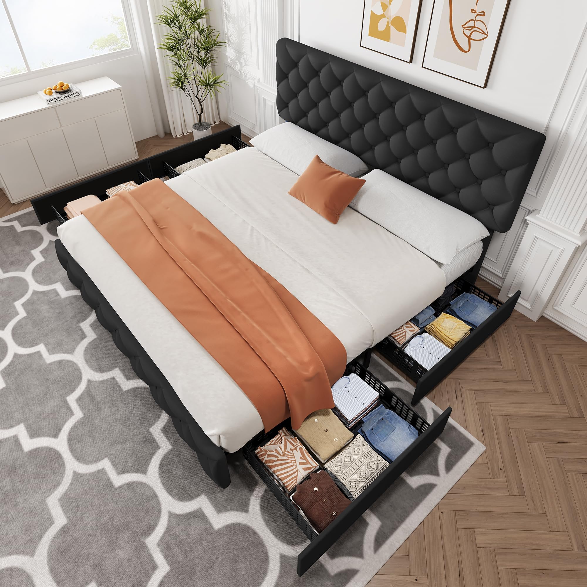 Rama łóżka w rozmiarze king si – King Size Bed Frame With Storage Drawers recenzja i cena