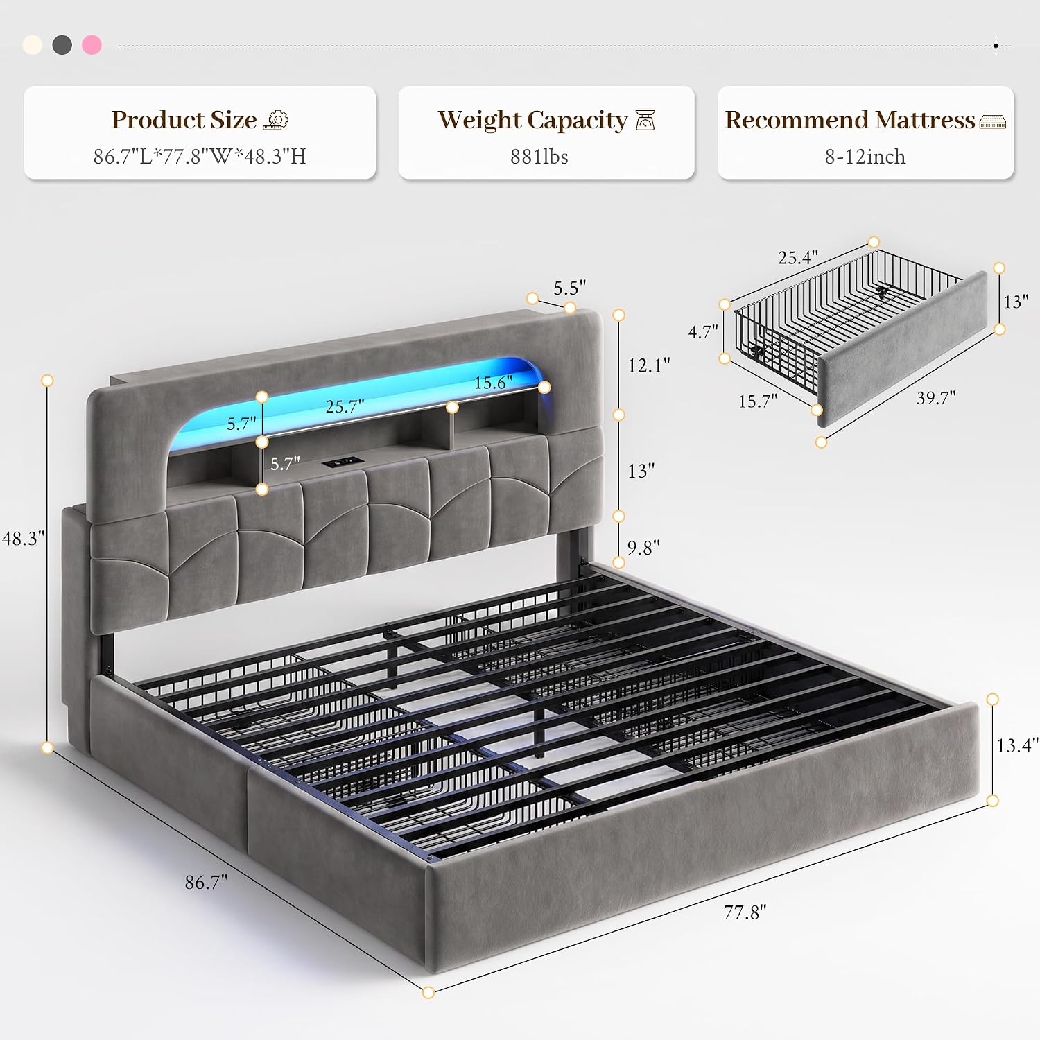 Rama łóżka w rozmiarze king si – King Size Bed Frame With Storage Drawers recenzja i cena