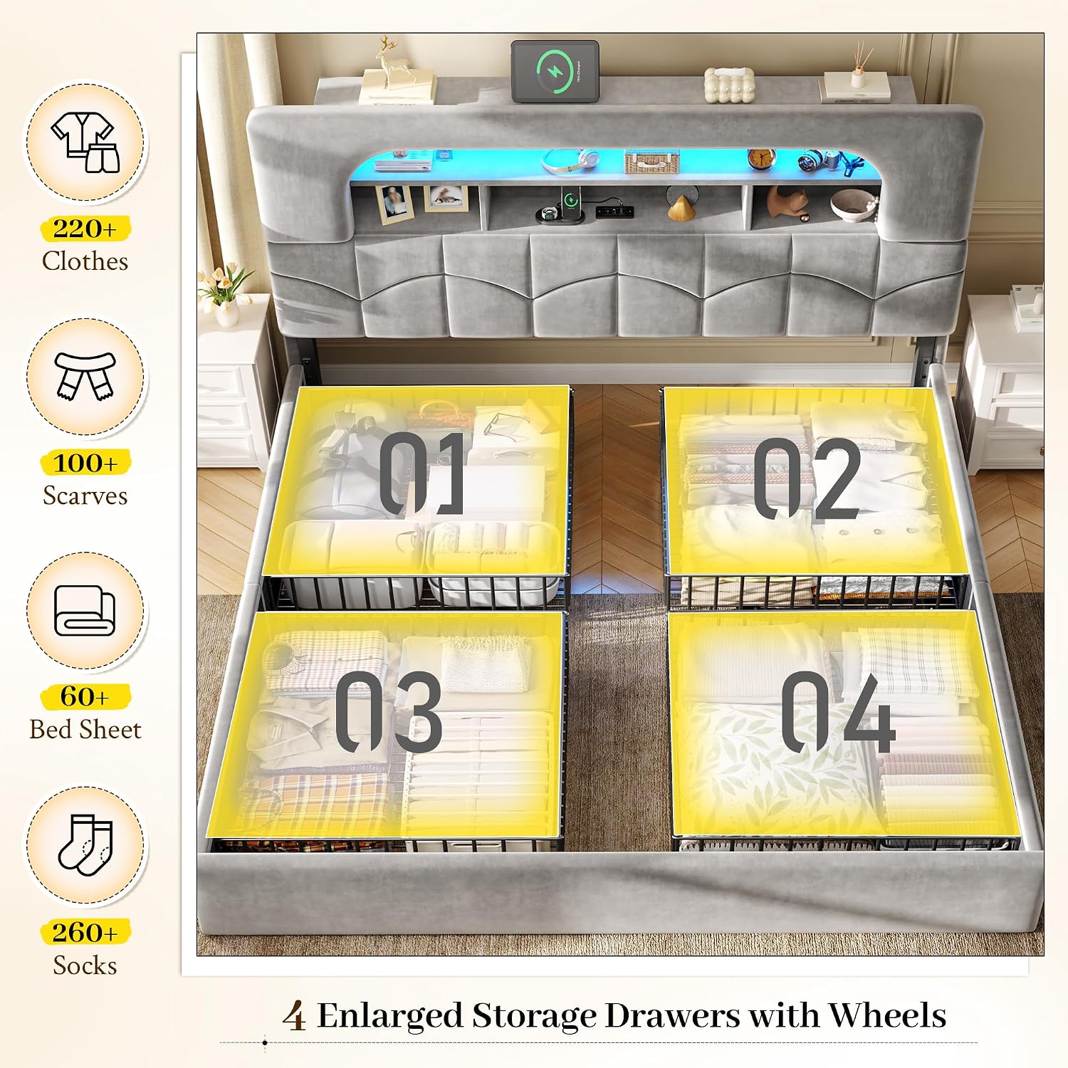 Rama łóżka w rozmiarze king si – King Size Bed Frame With Storage Drawers recenzja i cena