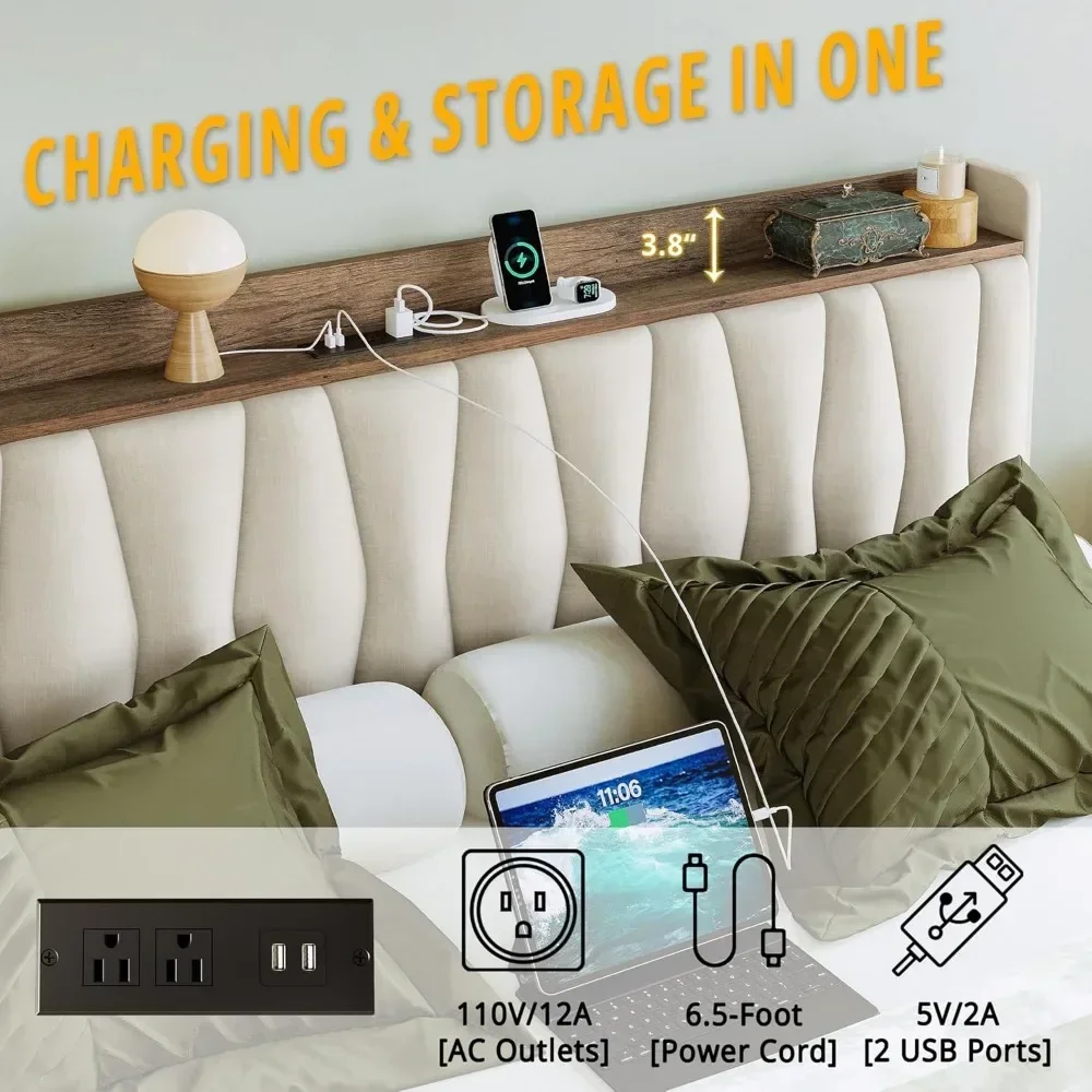 Rama łóżka King Size z zagłówk – King Size Bed Frame With Storage Drawers recenzja i cena