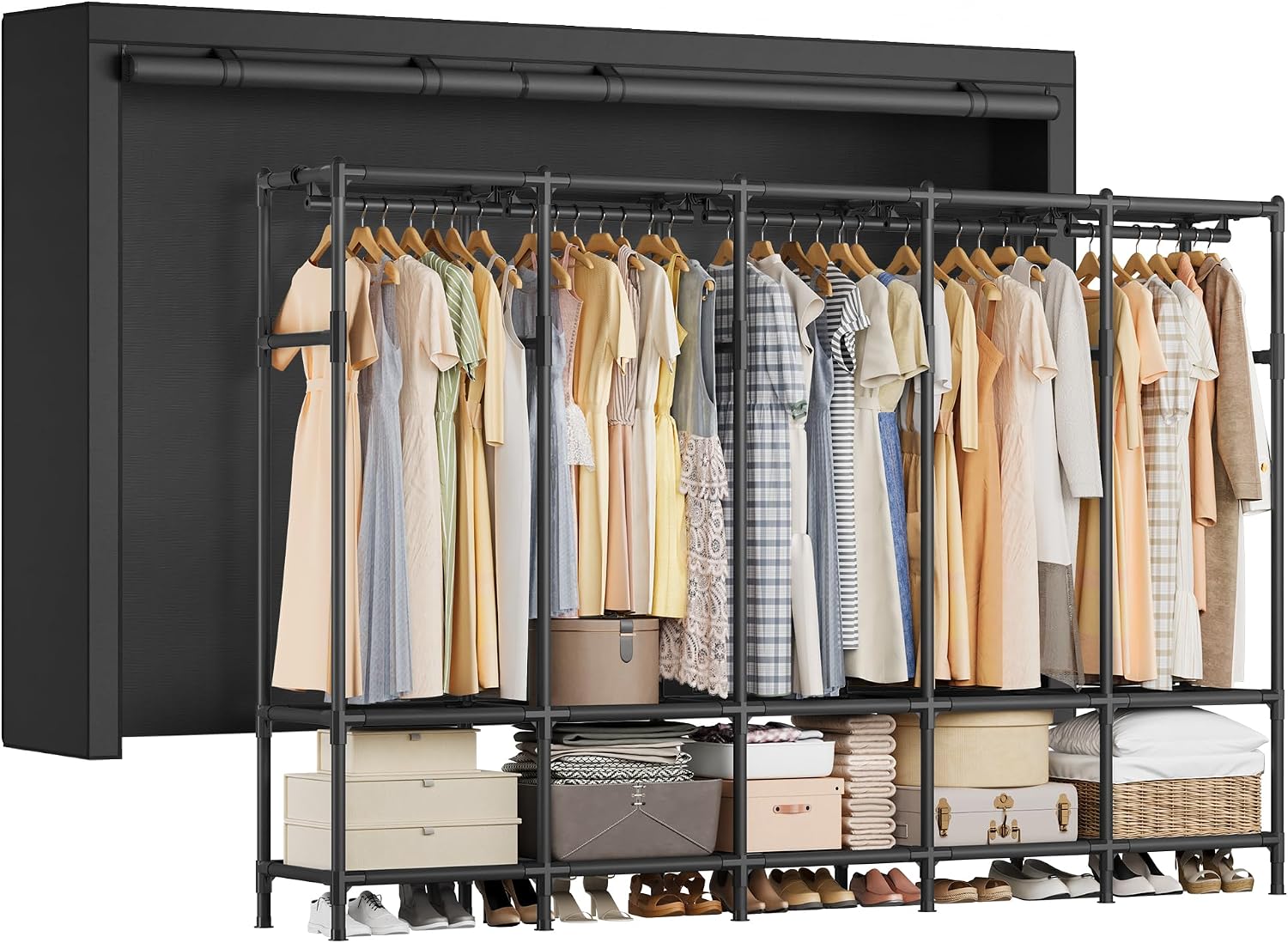 Przenośna szafa 83,5 cala z 5  – Wardrobe Closet Portable Fabric Cover recenzja i cena