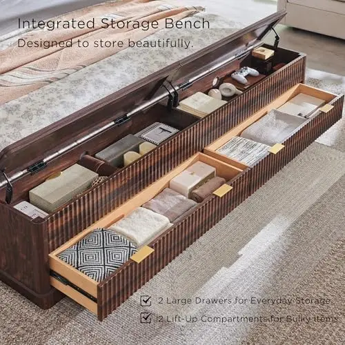 Rama łóżka typu king-size z ka – King Size Bed Frame With Storage Drawers recenzja i cena